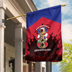 Les Grenadiers Haiti Football Garden Flag 2026 Nou Retounen Red Version - African Pride