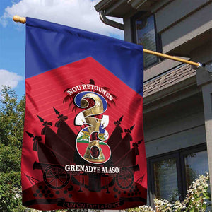 Les Grenadiers Haiti Football Garden Flag 2026 Nou Retounen Red Version - African Pride