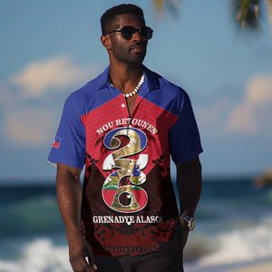 Personalized Les Grenadiers Haiti Football Hawaiian Shirt 2026 Nou Retounen Red Version LT14