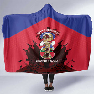 Les Grenadiers Haiti Football Hooded Blanket 2026 Nou Retounen Red Version - African Pride