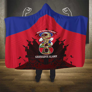 Les Grenadiers Haiti Football Hooded Blanket 2026 Nou Retounen Red Version - African Pride