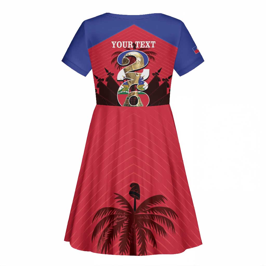Personalized Les Grenadiers Haiti Football Kid Short Sleeve Dress 2026 Nou Retounen Red Version LT14