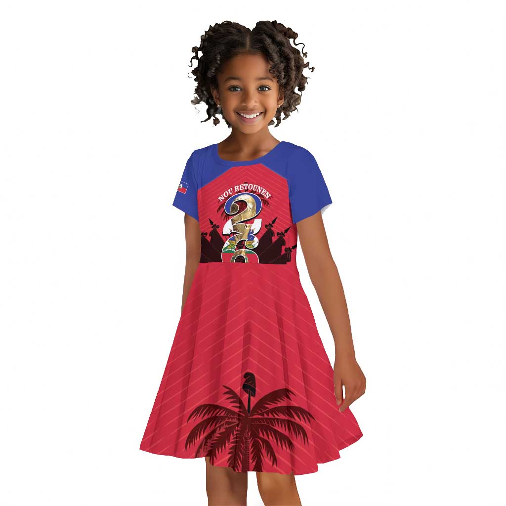 Personalized Les Grenadiers Haiti Football Kid Short Sleeve Dress 2026 Nou Retounen Red Version LT14