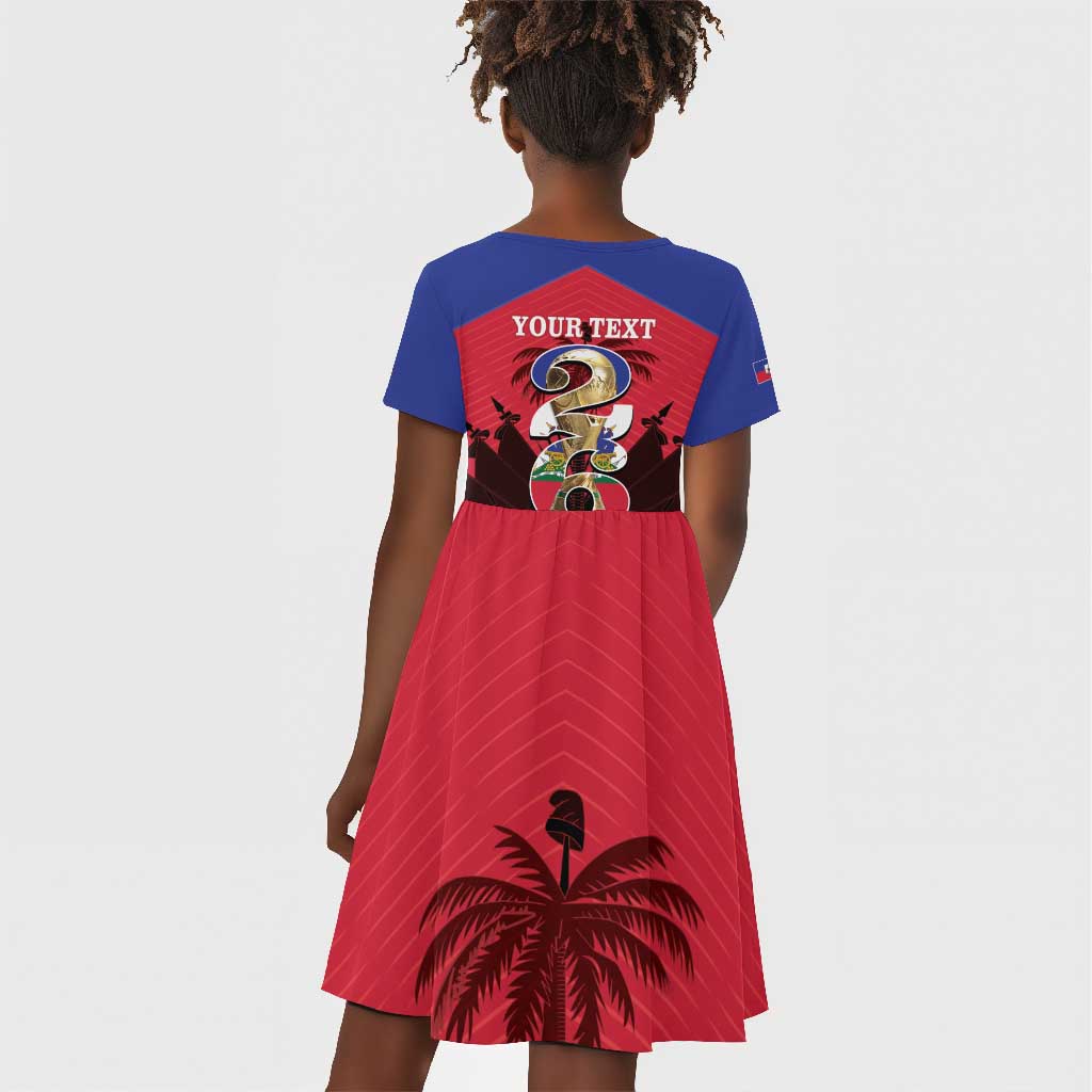 Personalized Les Grenadiers Haiti Football Kid Short Sleeve Dress 2026 Nou Retounen Red Version LT14
