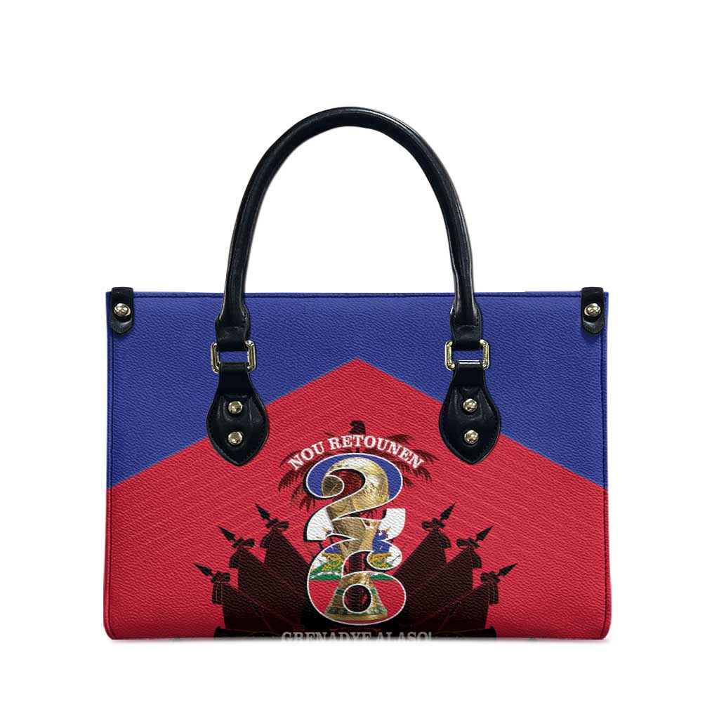 Les Grenadiers Haiti Football Leather Bag 2026 Nou Retounen Red Version