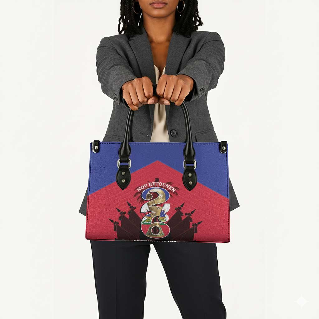 Les Grenadiers Haiti Football Leather Bag 2026 Nou Retounen Red Version