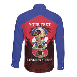 Personalized Les Grenadiers Haiti Football Long Sleeve Button Shirt 2026 Nou Retounen Red Version - African Pride