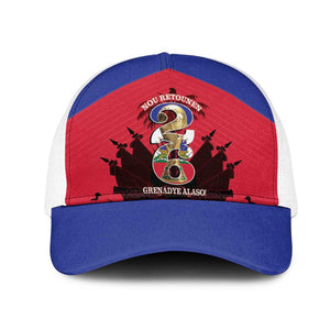 Les Grenadiers Haiti Football Mesh Trucker Cap 2026 Nou Retounen Red Version - African Pride