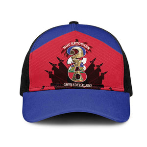 Les Grenadiers Haiti Football Mesh Trucker Cap 2026 Nou Retounen Red Version - African Pride