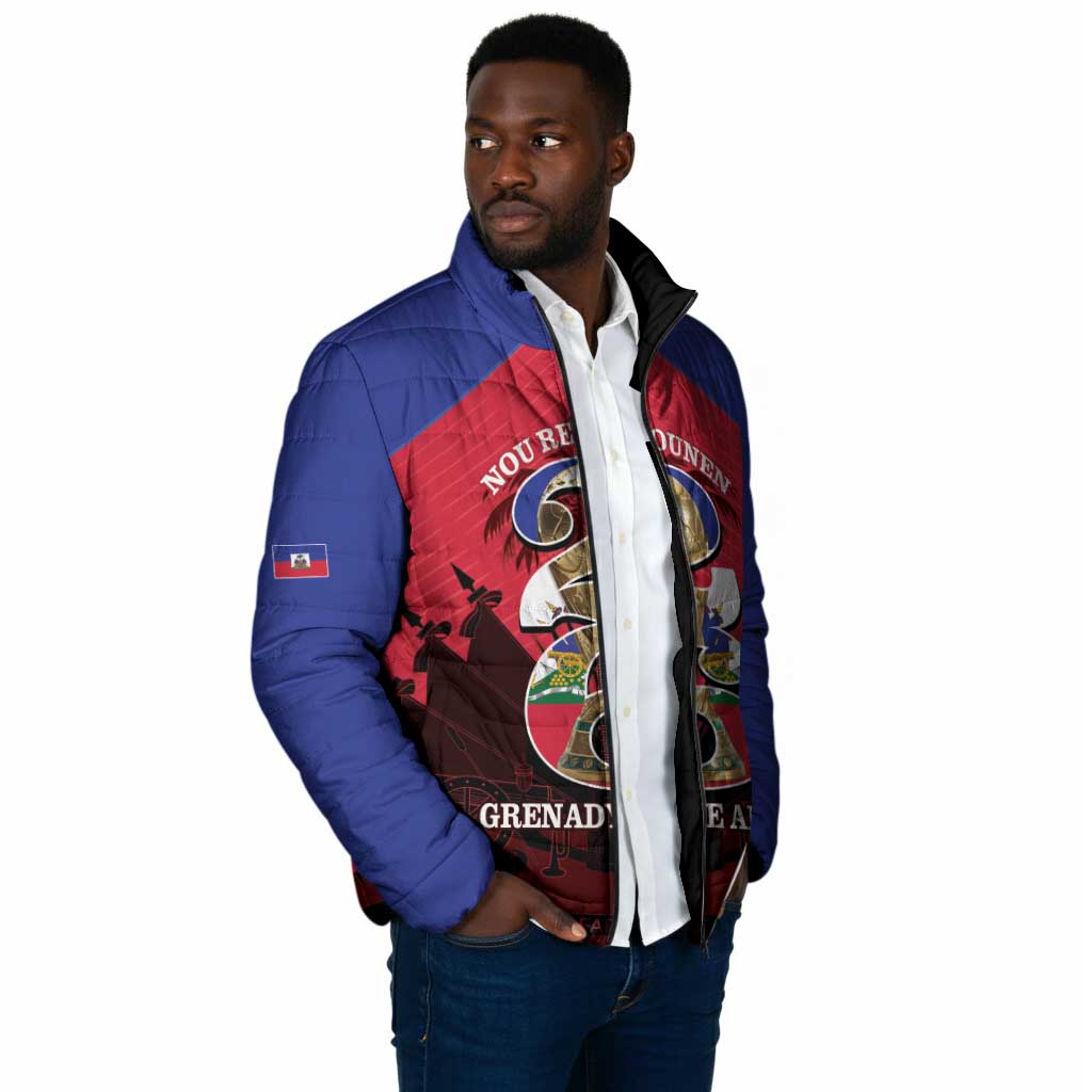 Personalized Les Grenadiers Haiti Football Padded Jacket 2026 Nou Retounen Red Version