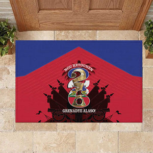 Les Grenadiers Haiti Football Rubber Doormat 2026 Nou Retounen Red Version - African Pride