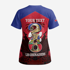 Personalized Les Grenadiers Haiti Football Scrub Top 2026 Nou Retounen Red Version - African Pride