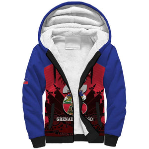Personalized Les Grenadiers Haiti Football Sherpa Hoodie 2026 Nou Retounen Red Version - African Pride