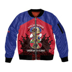 Personalized Les Grenadiers Haiti Football Sleeve Zip Bomber Jacket 2026 Nou Retounen Red Version - African Pride
