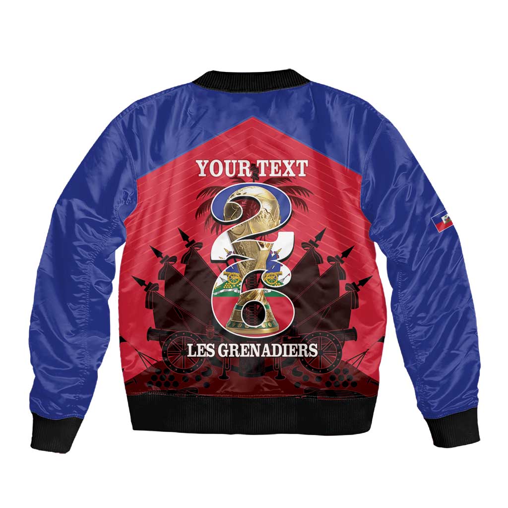 Personalized Les Grenadiers Haiti Football Sleeve Zip Bomber Jacket 2026 Nou Retounen Red Version - African Pride