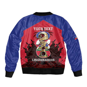 Personalized Les Grenadiers Haiti Football Sleeve Zip Bomber Jacket 2026 Nou Retounen Red Version - African Pride