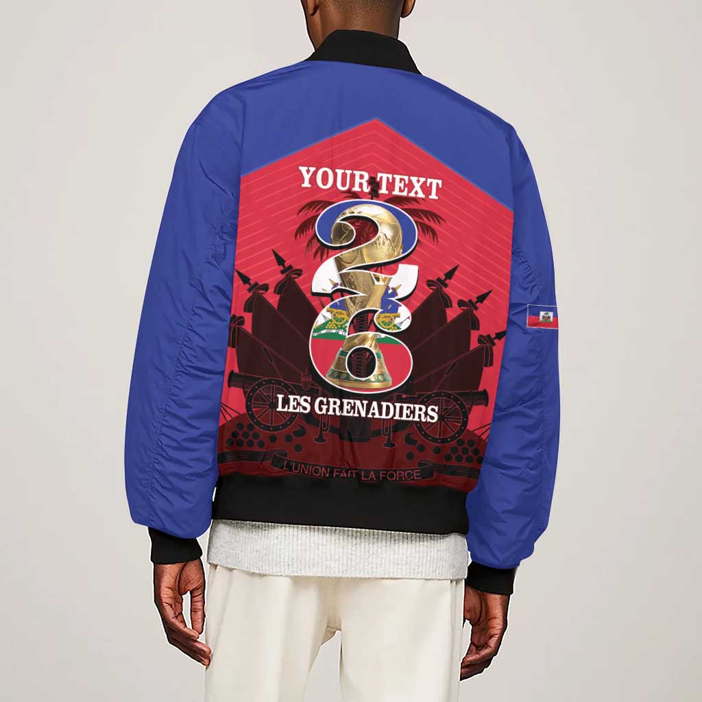 Personalized Les Grenadiers Haiti Football Sleeve Zip Bomber Jacket 2026 Nou Retounen Red Version - African Pride