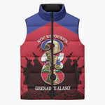 Personalized Les Grenadiers Haiti Football Sleeveless Puffer Jacket 2026 Nou Retounen Red Version