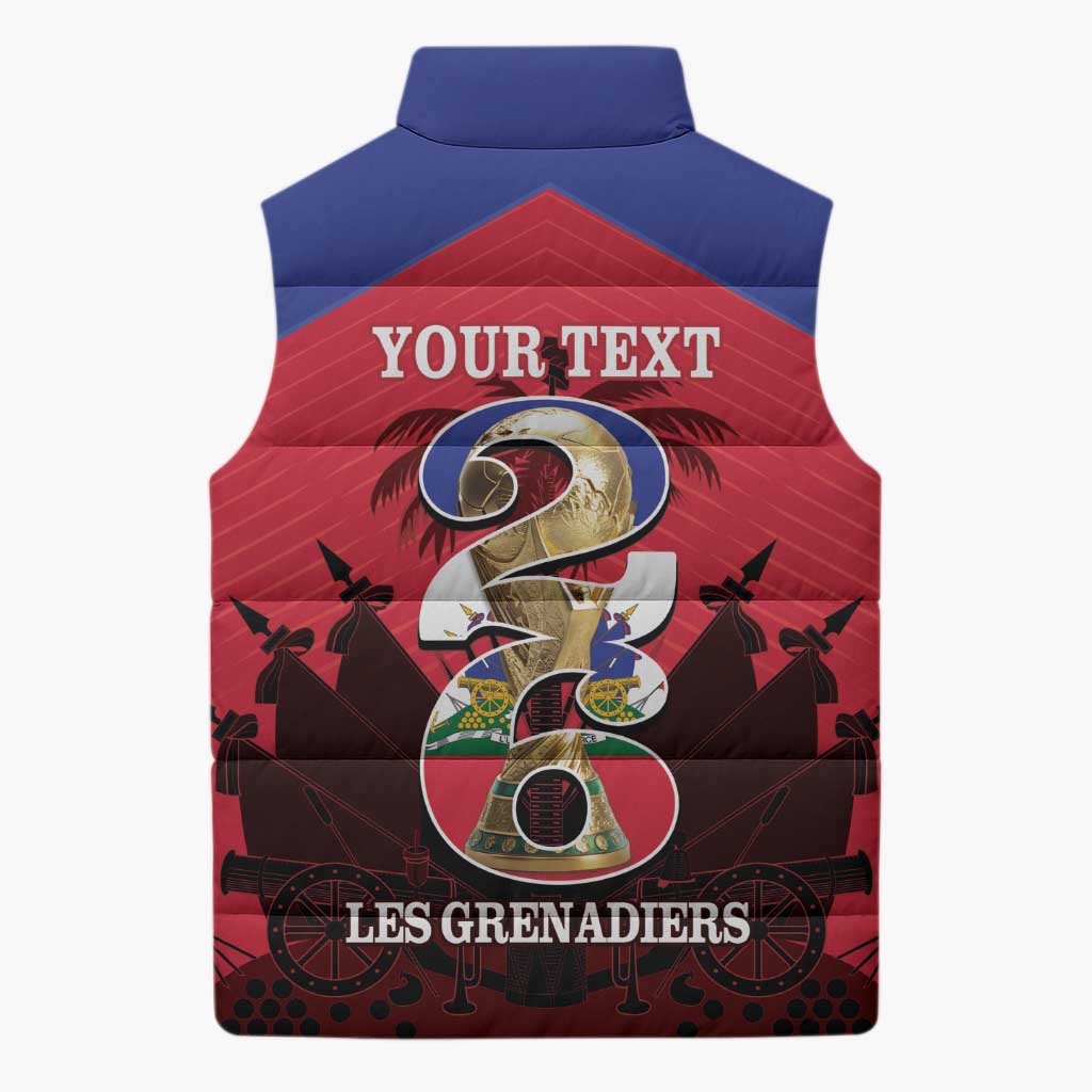 Personalized Les Grenadiers Haiti Football Sleeveless Puffer Jacket 2026 Nou Retounen Red Version