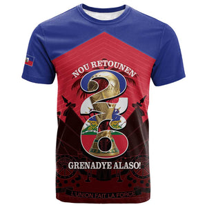 Personalized Les Grenadiers Haiti Football T shirt 2026 Nou Retounen Red Version LT14