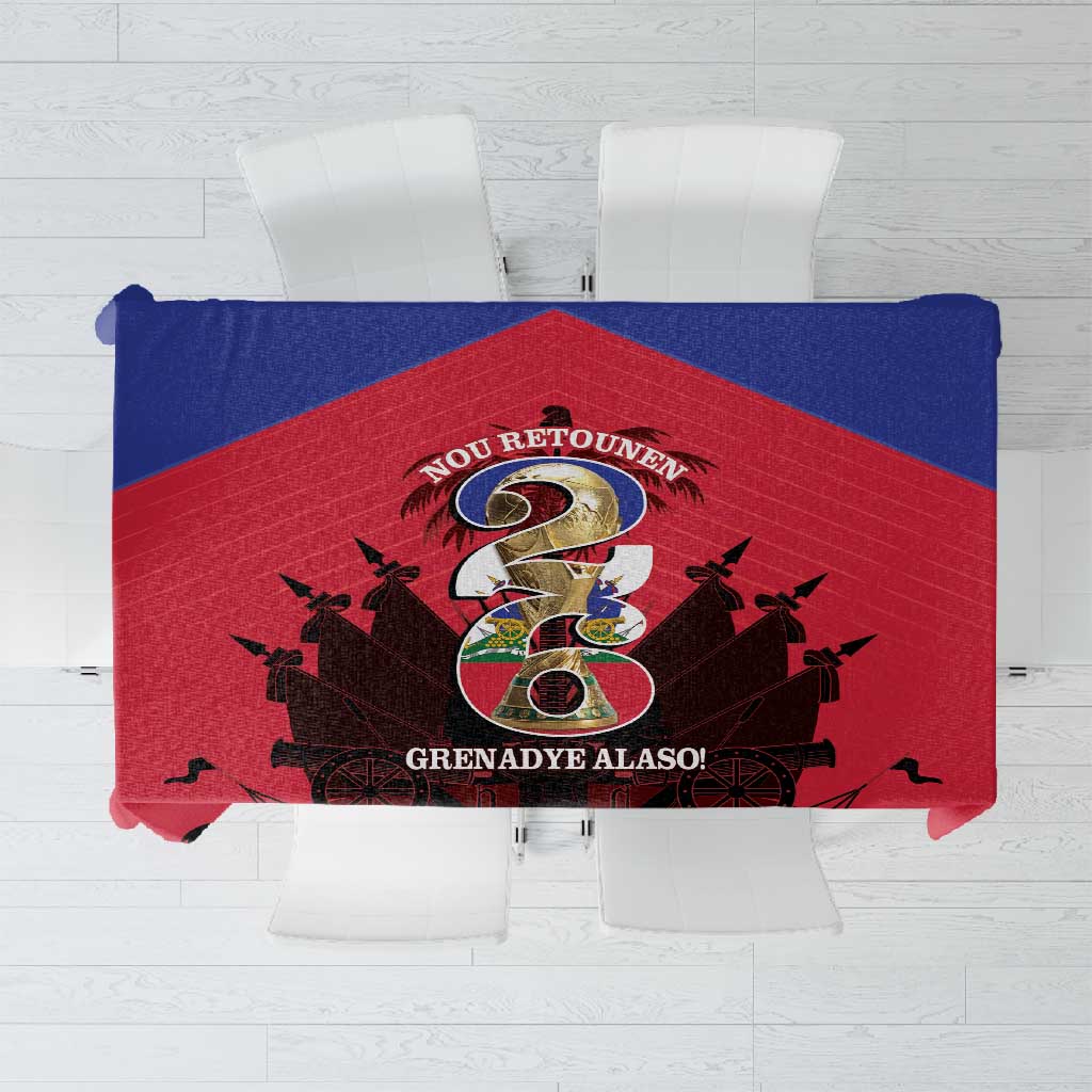 Les Grenadiers Haiti Football Tablecloth 2026 Nou Retounen Red Version - African Pride