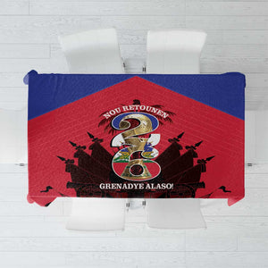Les Grenadiers Haiti Football Tablecloth 2026 Nou Retounen Red Version - African Pride