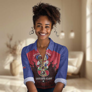 Personalized Les Grenadiers Haiti Football Women Casual Shirt 2026 Nou Retounen Red Version - African Pride