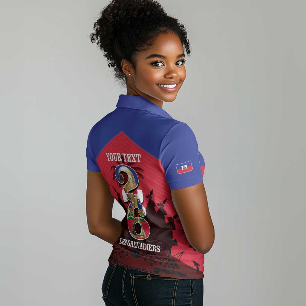 Personalized Les Grenadiers Haiti Football Women Polo Shirt 2026 Nou Retounen Red Version LT14