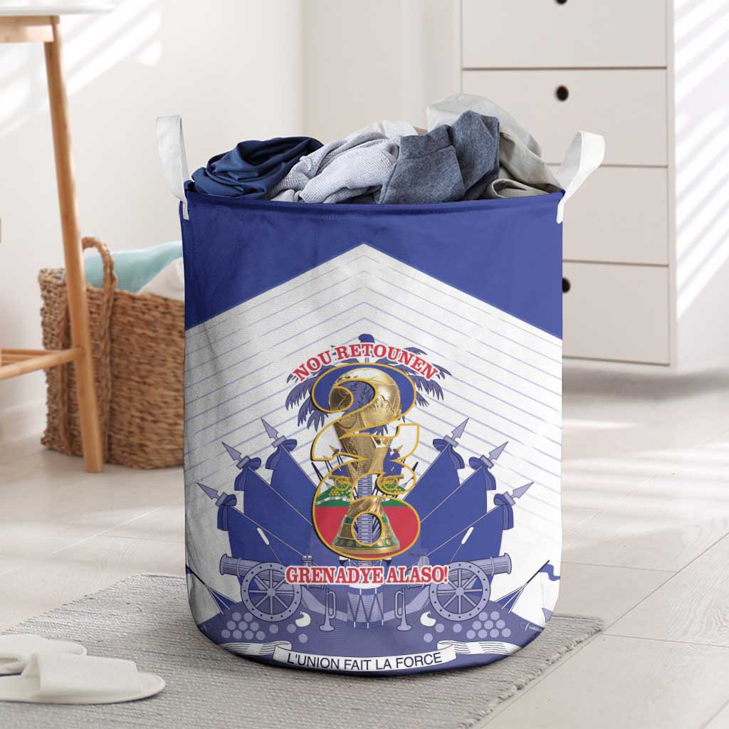 Les Grenadiers Haiti Football Laundry Basket 2026 Nou Retounen White Version - African Pride