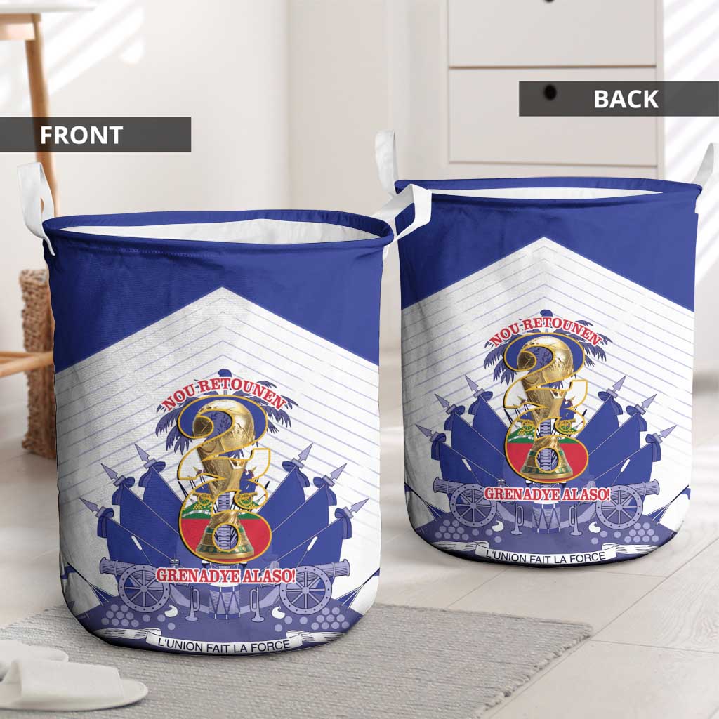 Les Grenadiers Haiti Football Laundry Basket 2026 Nou Retounen White Version - African Pride