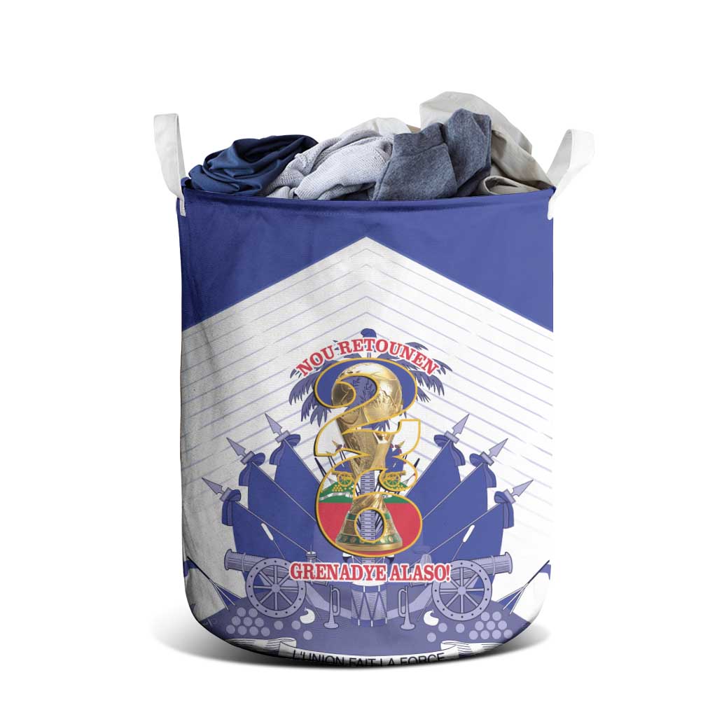 Les Grenadiers Haiti Football Laundry Basket 2026 Nou Retounen White Version - African Pride
