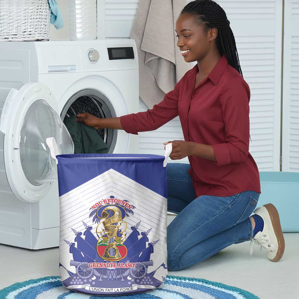 Les Grenadiers Haiti Football Laundry Basket 2026 Nou Retounen White Version - African Pride