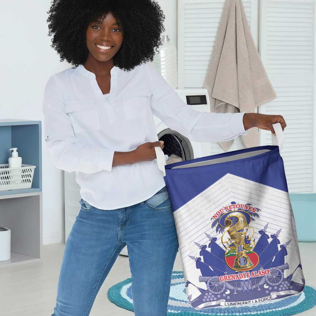 Les Grenadiers Haiti Football Laundry Basket 2026 Nou Retounen White Version - African Pride