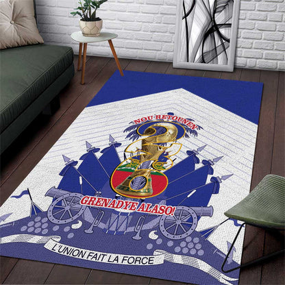 Les Grenadiers Haiti Football Area Rug 2026 Nou Retounen White Version - African Pride