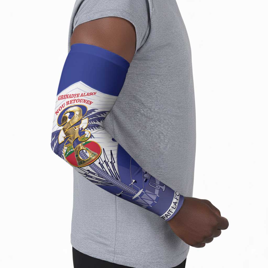 Personalized Les Grenadiers Haiti Football Arm Sleeves 2026 Nou Retounen White Version