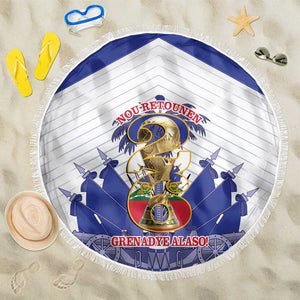 Les Grenadiers Haiti Football Beach Blanket 2026 Nou Retounen White Version - African Pride