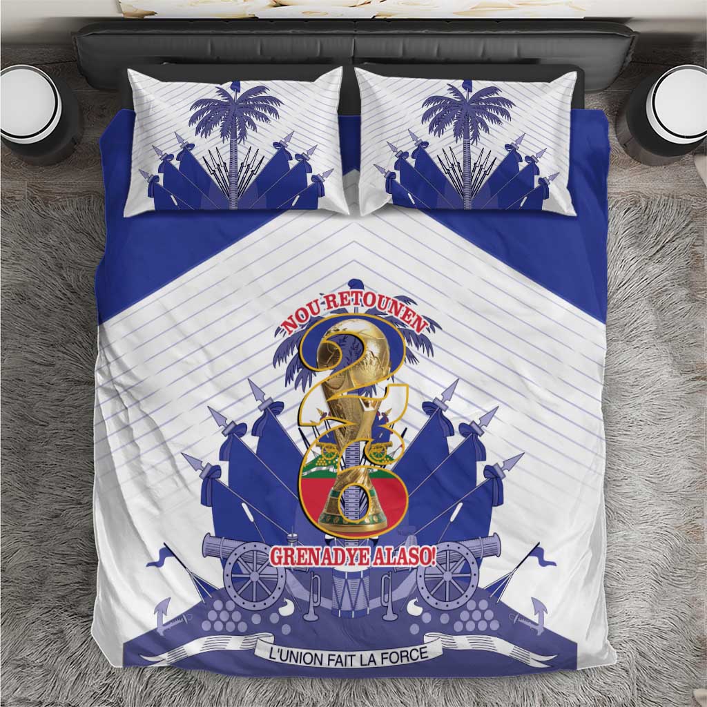 Les Grenadiers Haiti Football Bedding Set 2026 Nou Retounen White Version - African Pride