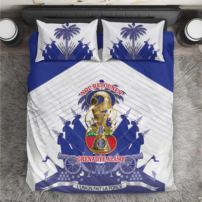 Les Grenadiers Haiti Football Bedding Set 2026 Nou Retounen White Version - African Pride