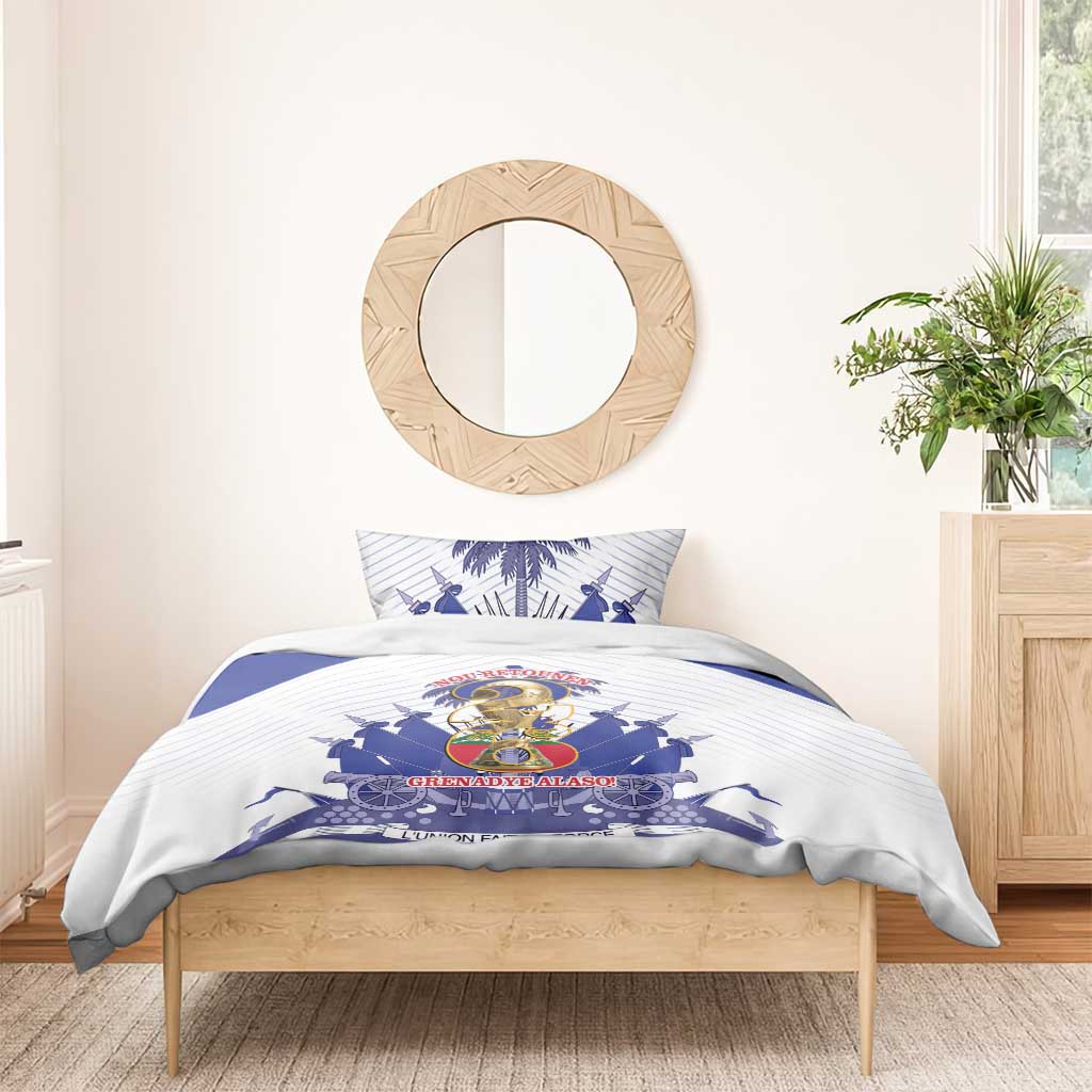 Les Grenadiers Haiti Football Bedding Set 2026 Nou Retounen White Version - African Pride