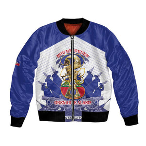 Personalized Les Grenadiers Haiti Football Bomber Jacket 2026 Nou Retounen White Version - African Pride