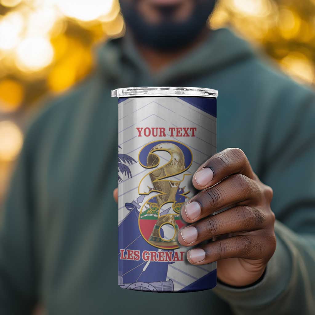 Personalized Les Grenadiers Haiti Football 4 in 1 Can Cooler Tumbler 2026 Nou Retounen White Version - African Pride