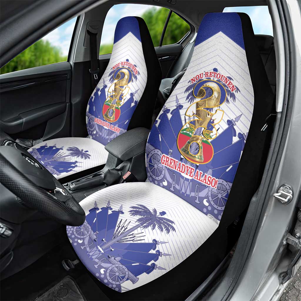 Les Grenadiers Haiti Football Car Seat Cover 2026 Nou Retounen White Version - African Pride