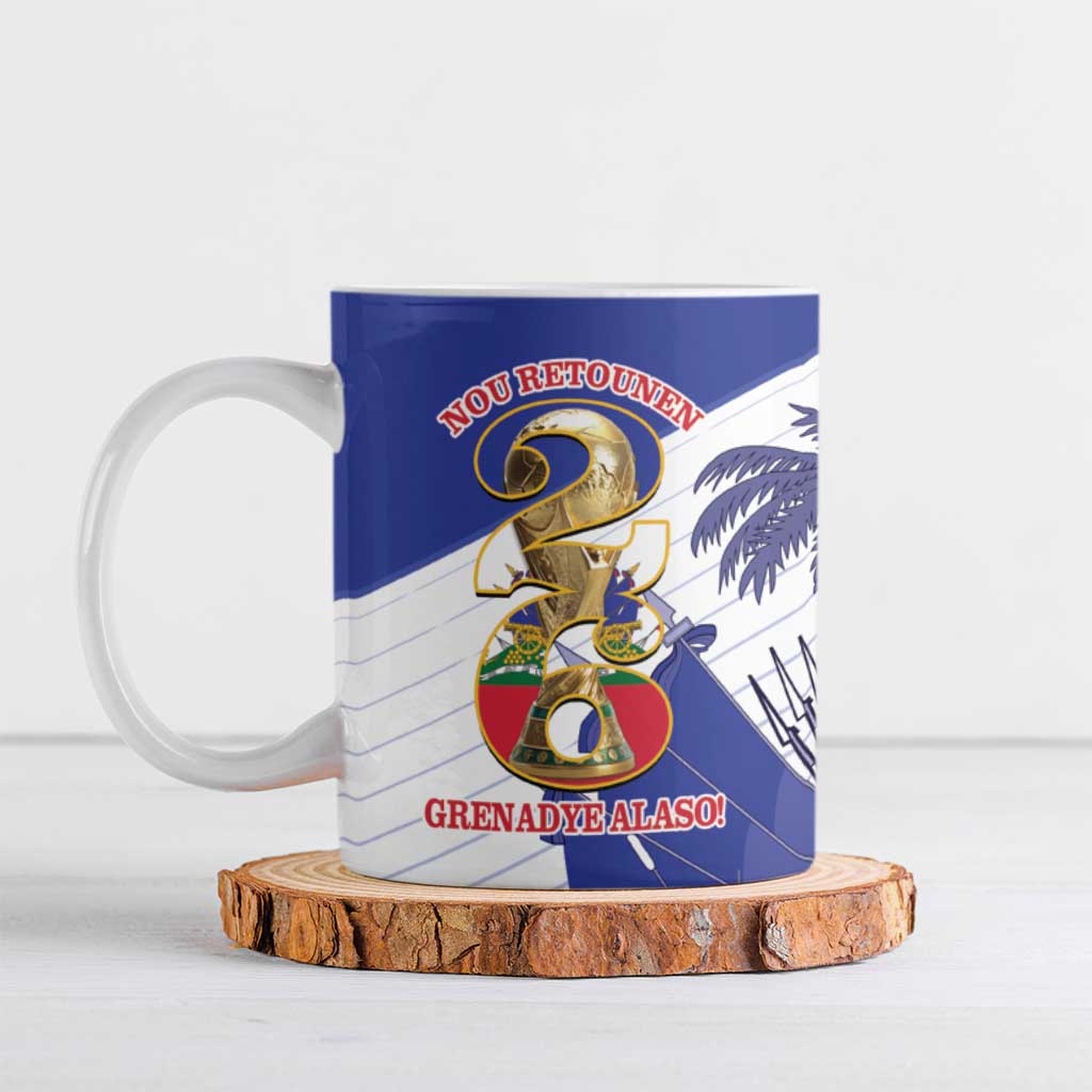 Personalized Les Grenadiers Haiti Football Ceramic Mug 2026 Nou Retounen White Version