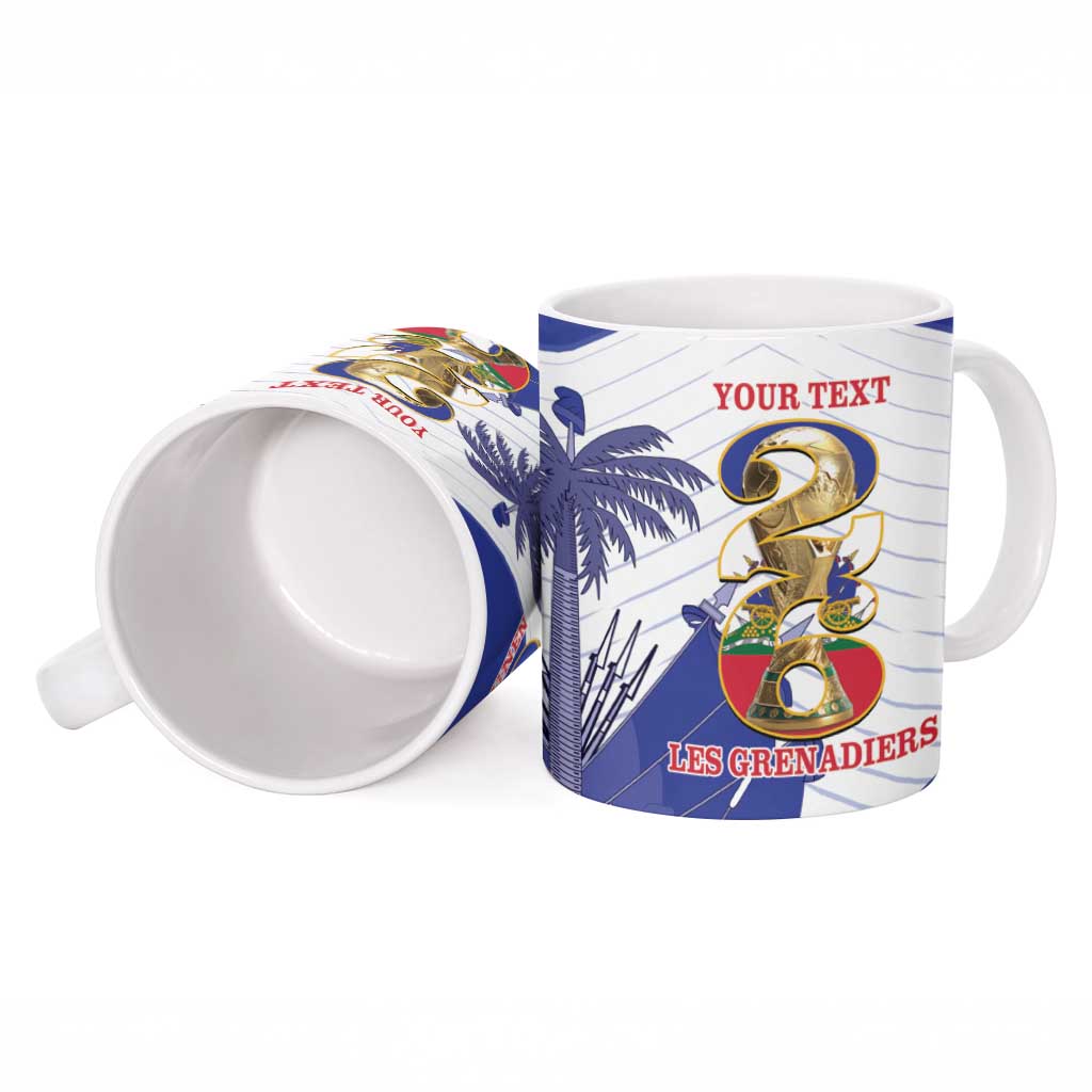 Personalized Les Grenadiers Haiti Football Ceramic Mug 2026 Nou Retounen White Version