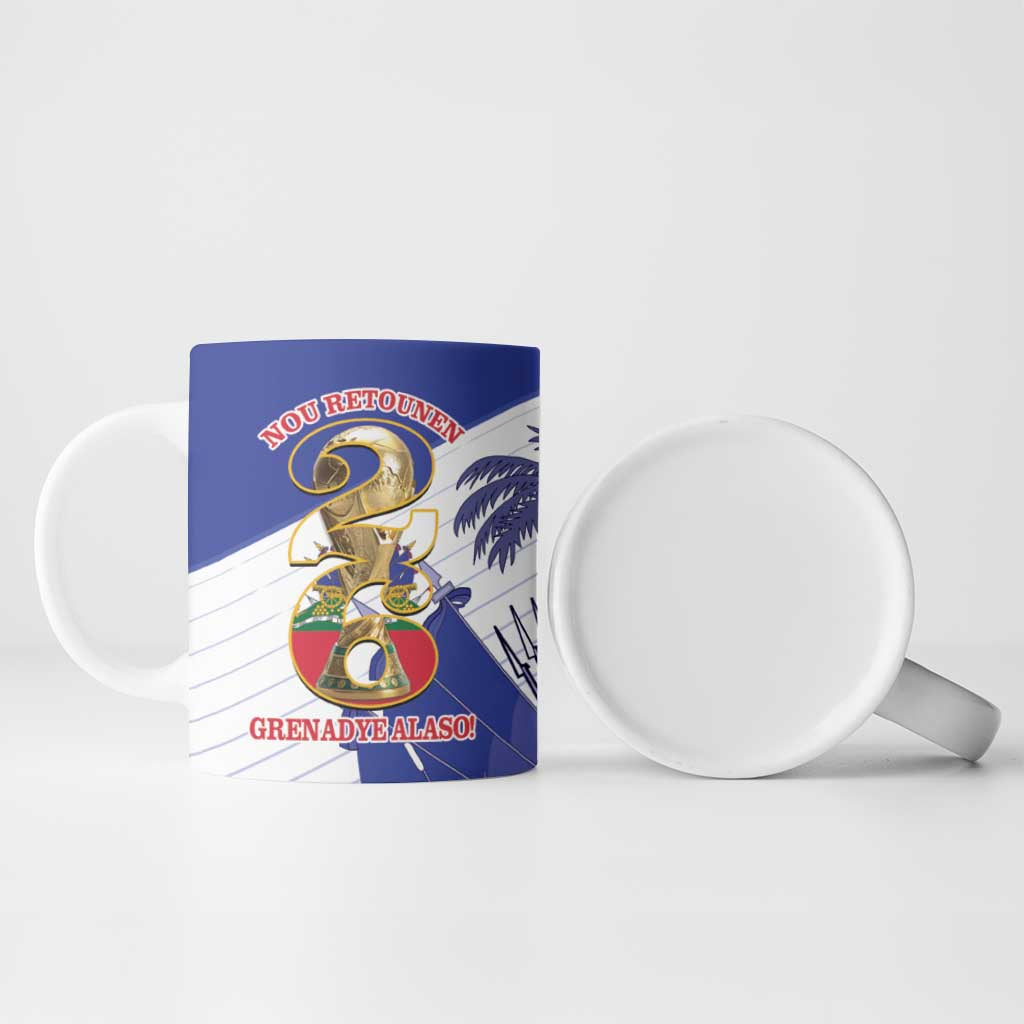 Personalized Les Grenadiers Haiti Football Ceramic Mug 2026 Nou Retounen White Version