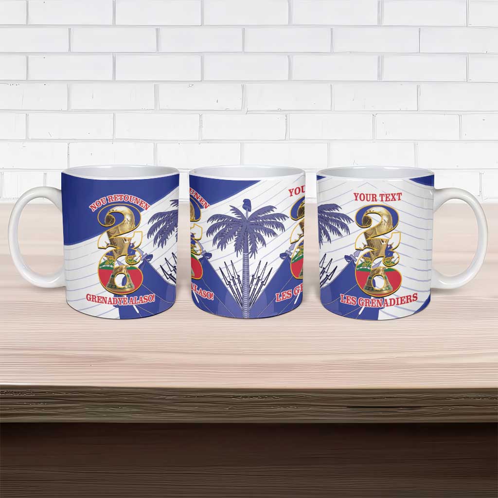 Personalized Les Grenadiers Haiti Football Ceramic Mug 2026 Nou Retounen White Version