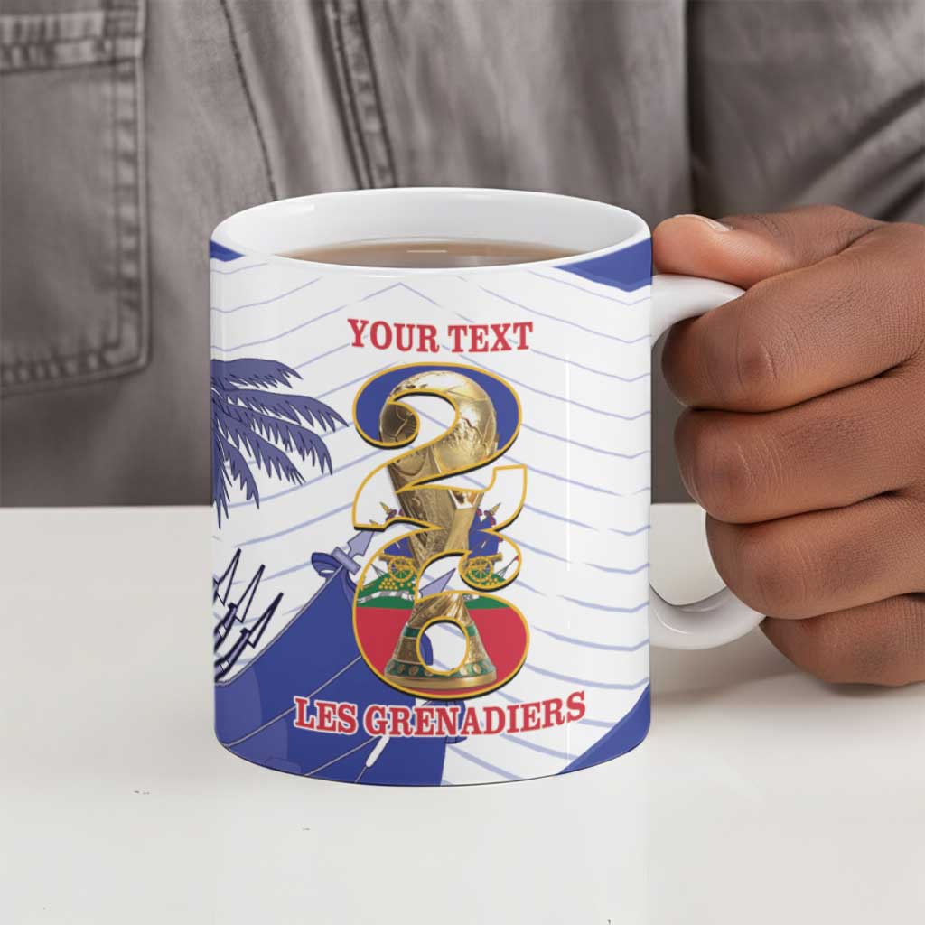 Personalized Les Grenadiers Haiti Football Ceramic Mug 2026 Nou Retounen White Version