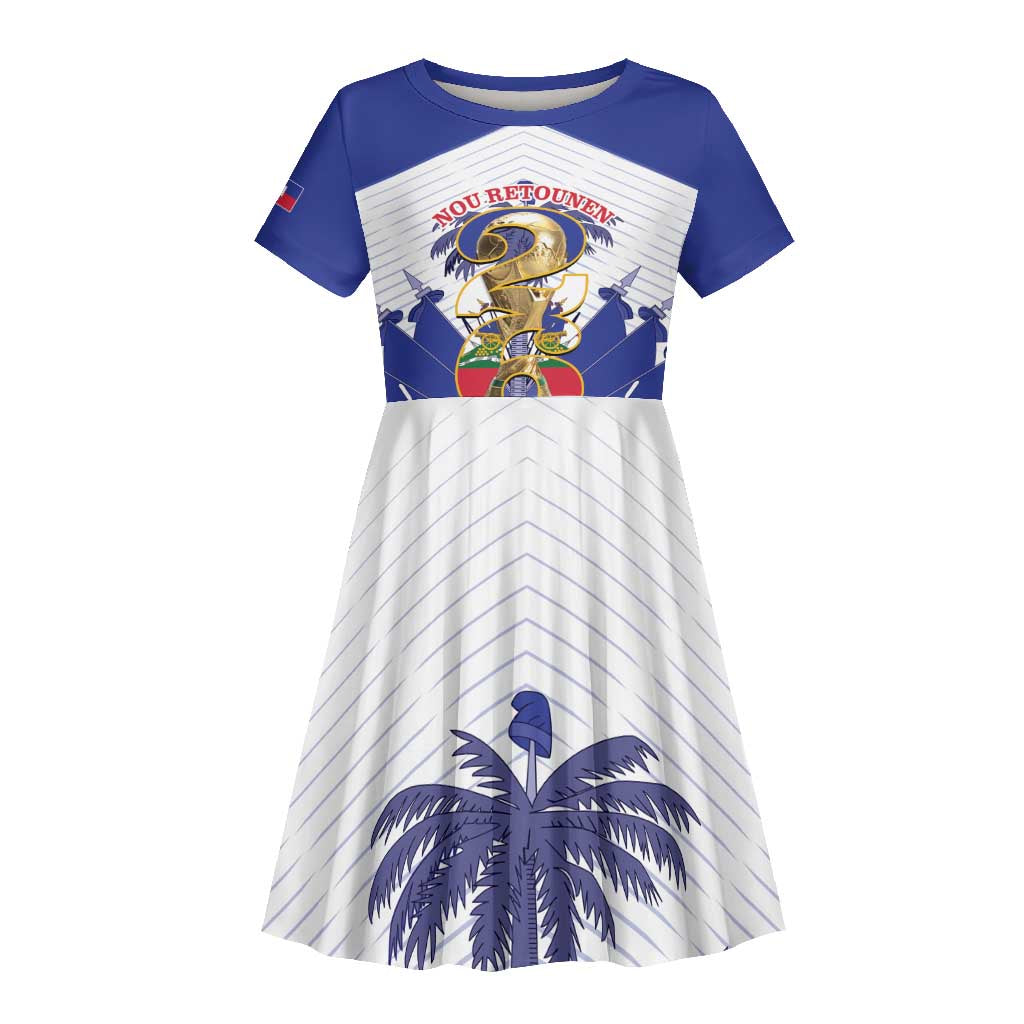 Personalized Les Grenadiers Haiti Football Kid Short Sleeve Dress 2026 Nou Retounen White Version LT14