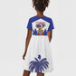 Personalized Les Grenadiers Haiti Football Kid Short Sleeve Dress 2026 Nou Retounen White Version LT14