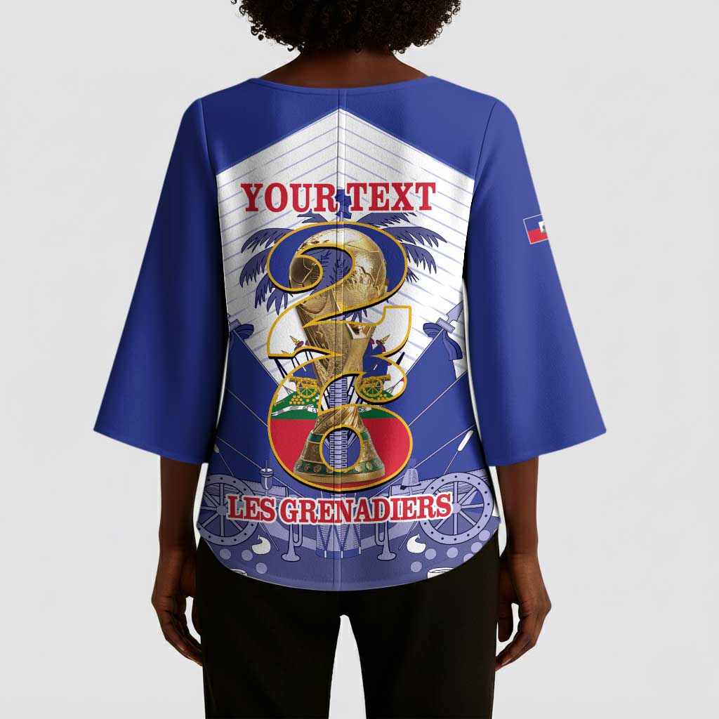 Personalized Les Grenadiers Haiti Football Kimono Sleeve Blouse 2026 Nou Retounen White Version